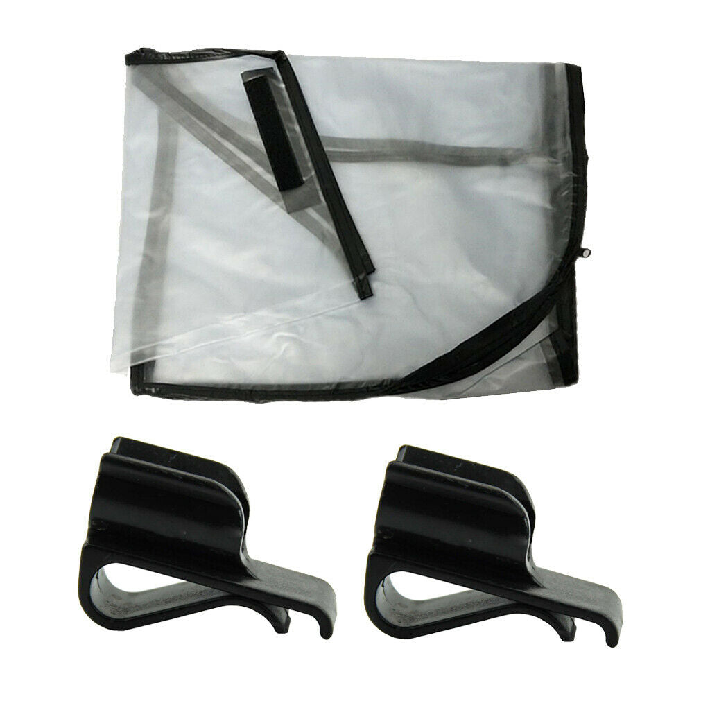 Zippered Golf Bag Rain Cover Dust Protector Push Carts Raincoat Clamp Holder