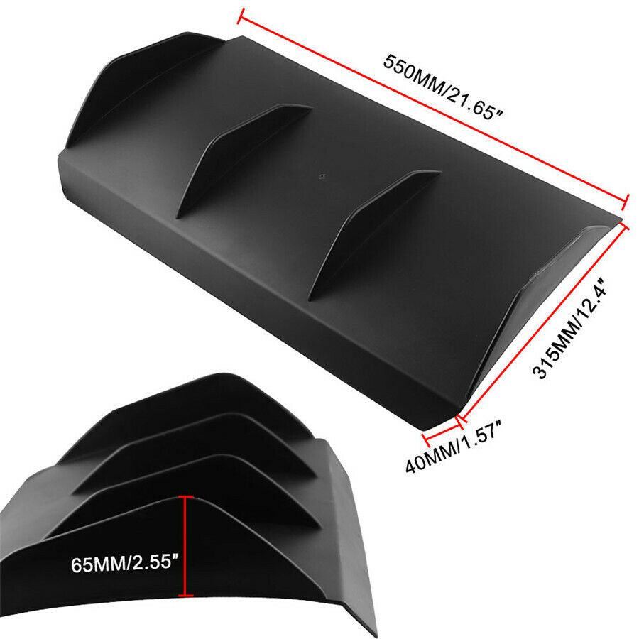 Black Shark Fin Rear Bumper Diffuser Valance Lip-Painted ABS Plastic For Dodge