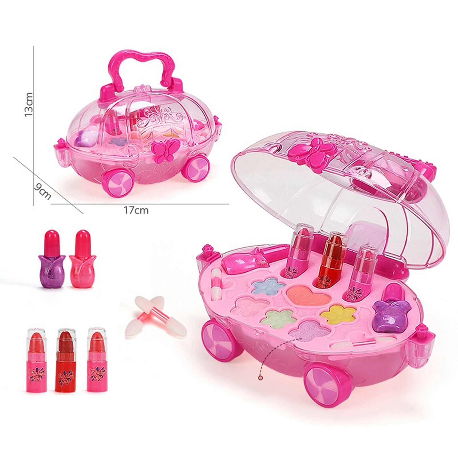 2x Safe Girls Makeup Set Washable Princess Beauty Cosmetics Dress Up Gift