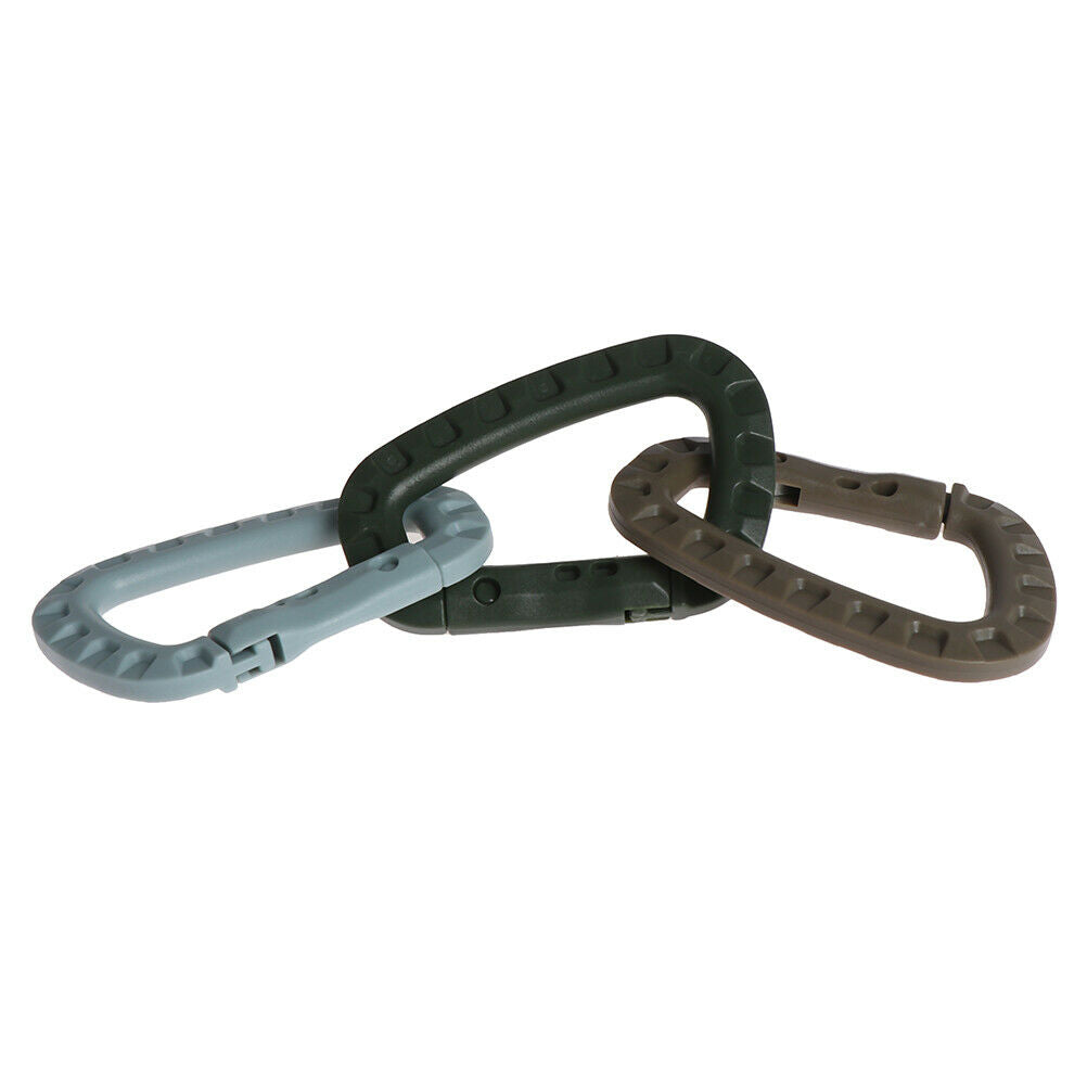 2 Pcs Plastic Carabiner D-Ring Key Chain Clip Hook Outdoor Camping Buckle Sn Kt