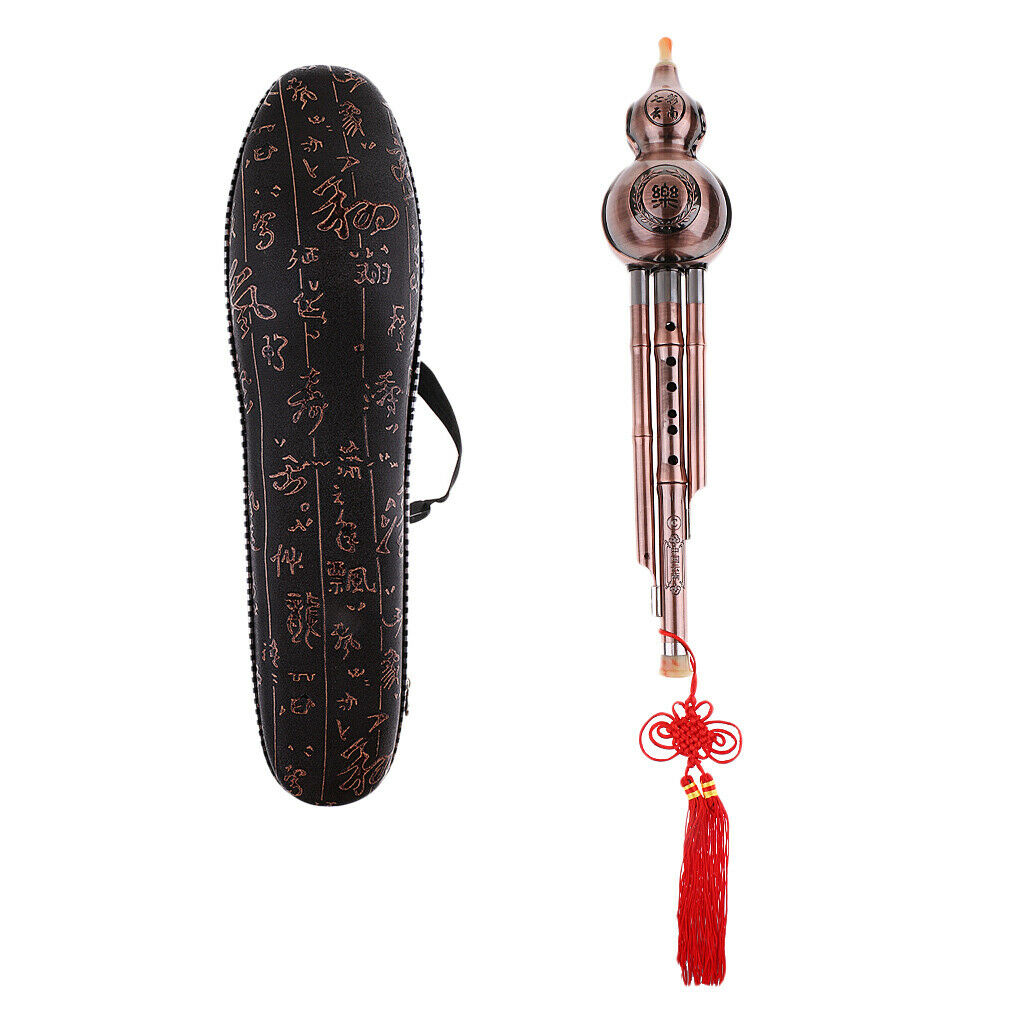 Chinese Hulusi Drawing Gourd Cucurbit Flute Key C Ethnic Musical Instrument