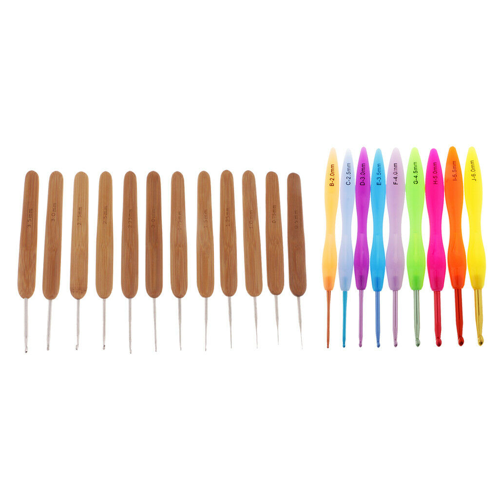 21Pcs Ergonomic Crochet Hooks Knitting Needles for Adults Beginners