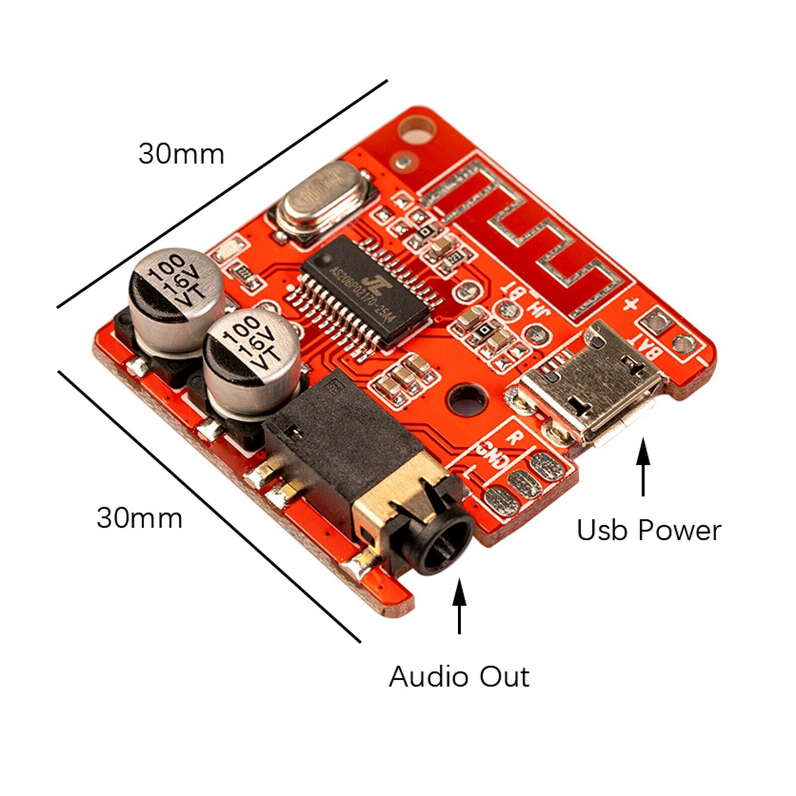 Bluetooth Receiver Board Decoder Board Music Module SNR 90dB THD+N -70dB red