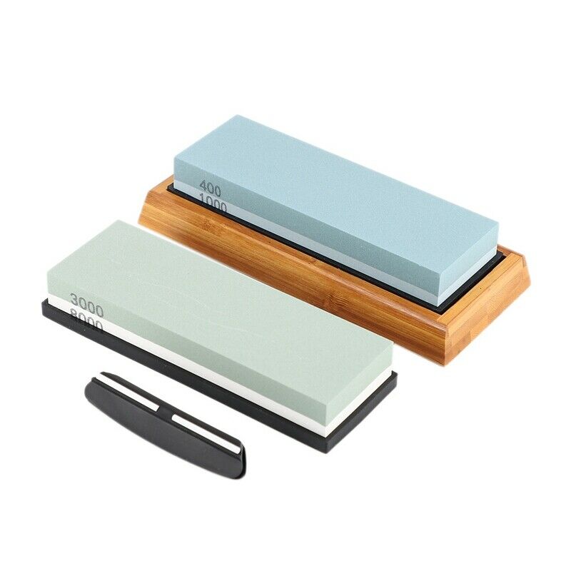 ening Stone Set, Whetstone 2-IN-1 400/1000 3000/8000 Grit, Waterstone Wooden HH3
