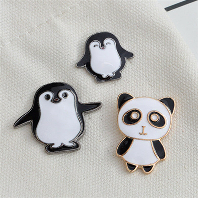 3X Cartoon Animals Enamel Collar Pins Badge Corsage Panda Brooch Jewelry G.l8