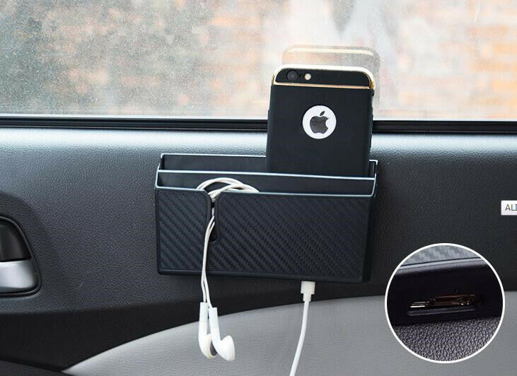 Car Air Vent Storage Box Cell Phone Charging Cigarette Tickets Organizer Holder