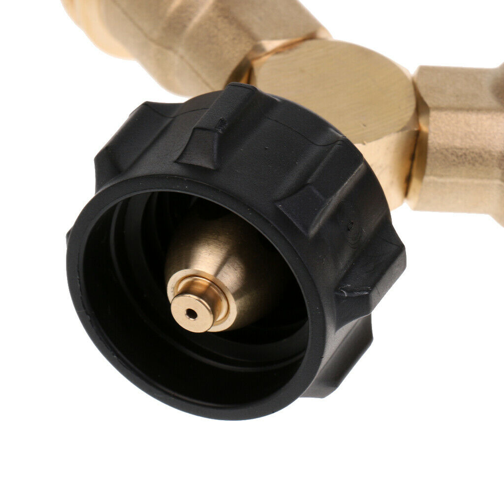 Propane Y-Splitter Tee Adapter Connector Solid Brass With Handwheel