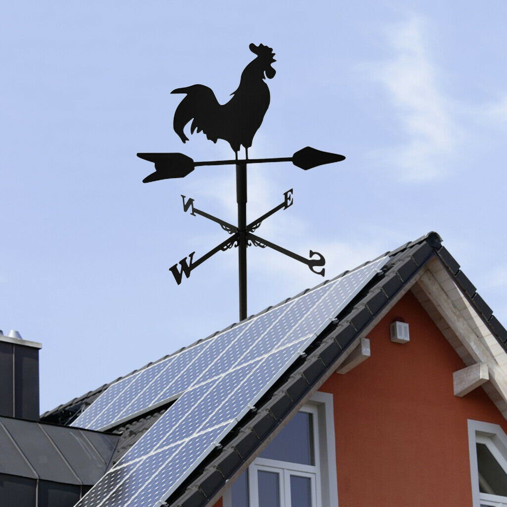 Metal Cock Weathervane Wind Direction Indicator Measuring Tools Decorations