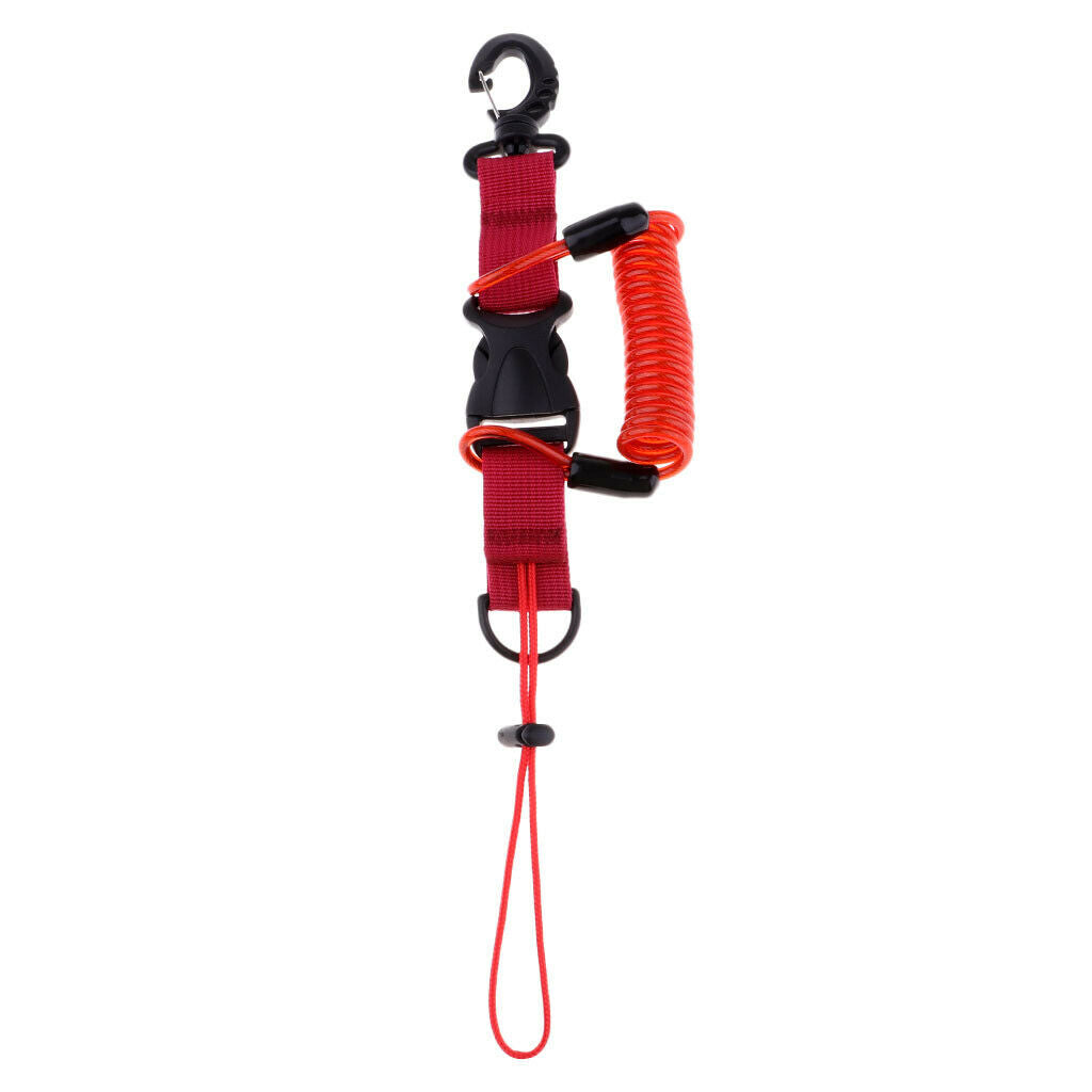 Coiled Cord Attachment Lanyard for Fishing Kayak Diving Water Sports Red