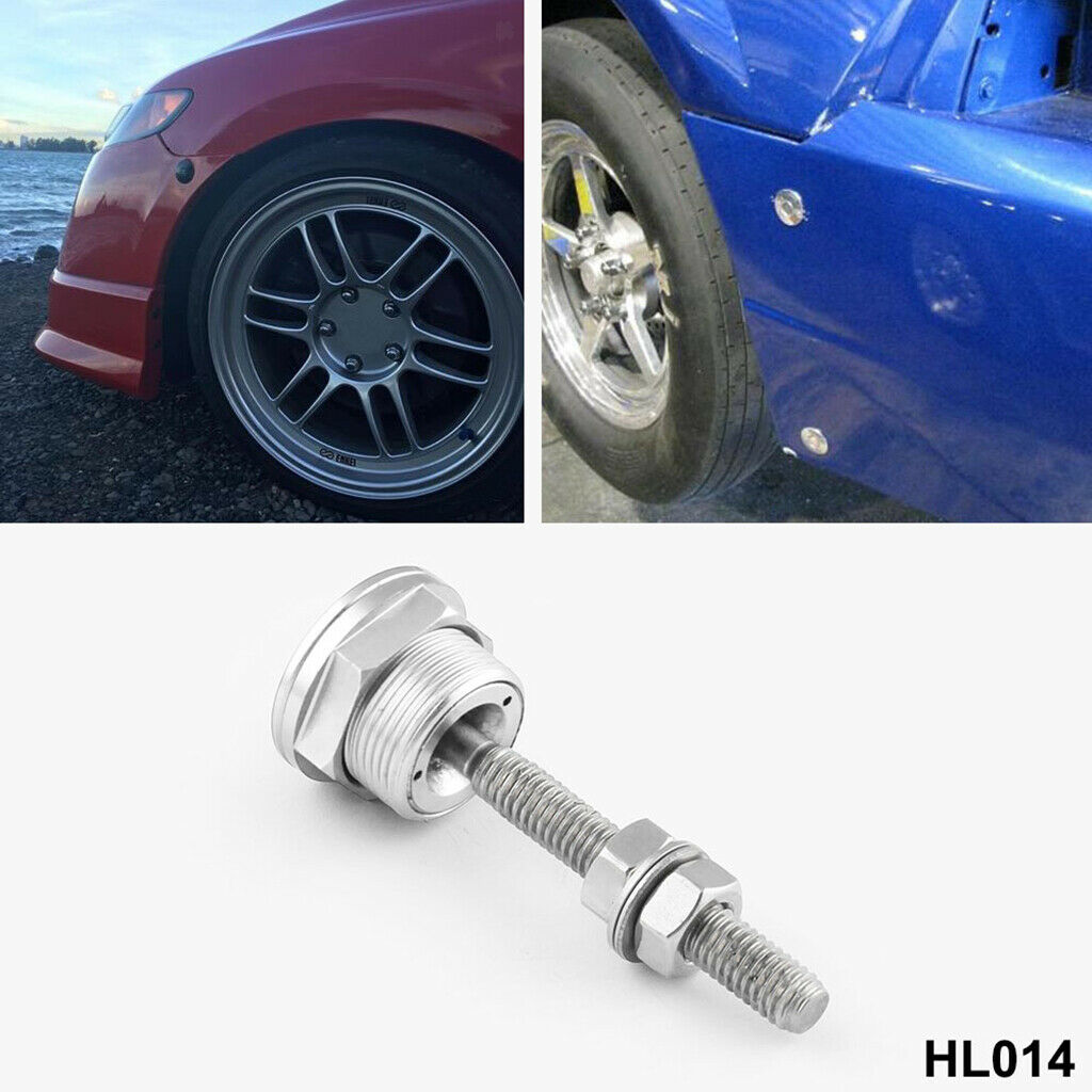 2Pcs Solid Car Bonnet Hood Latch Pin Locking Kit Push Button Quick Release 7/8