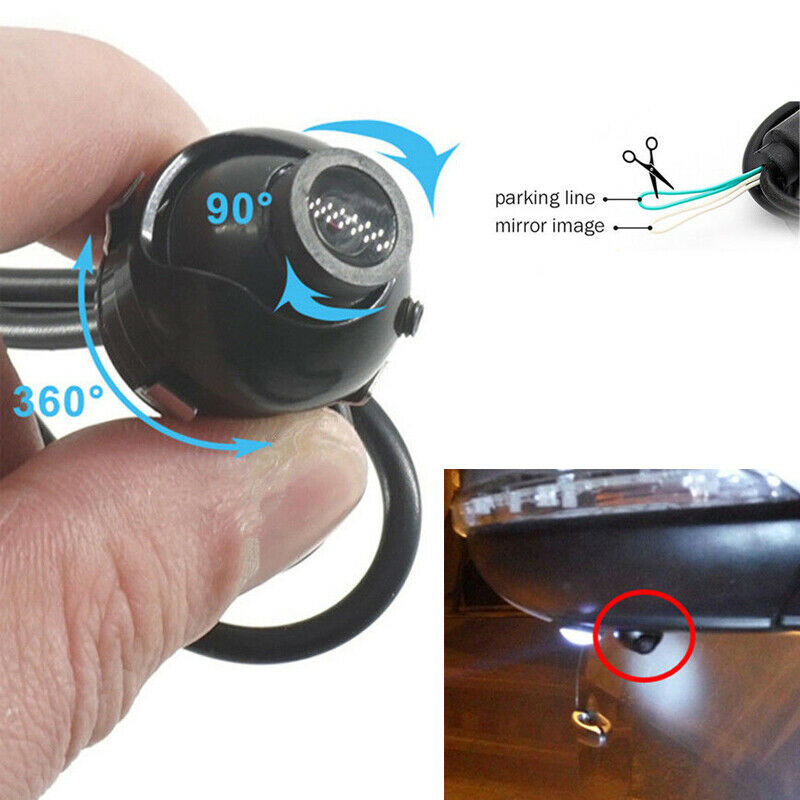 Universal 360Â° Night Vision Car Left+Right Rear Front View Backup Camera Video