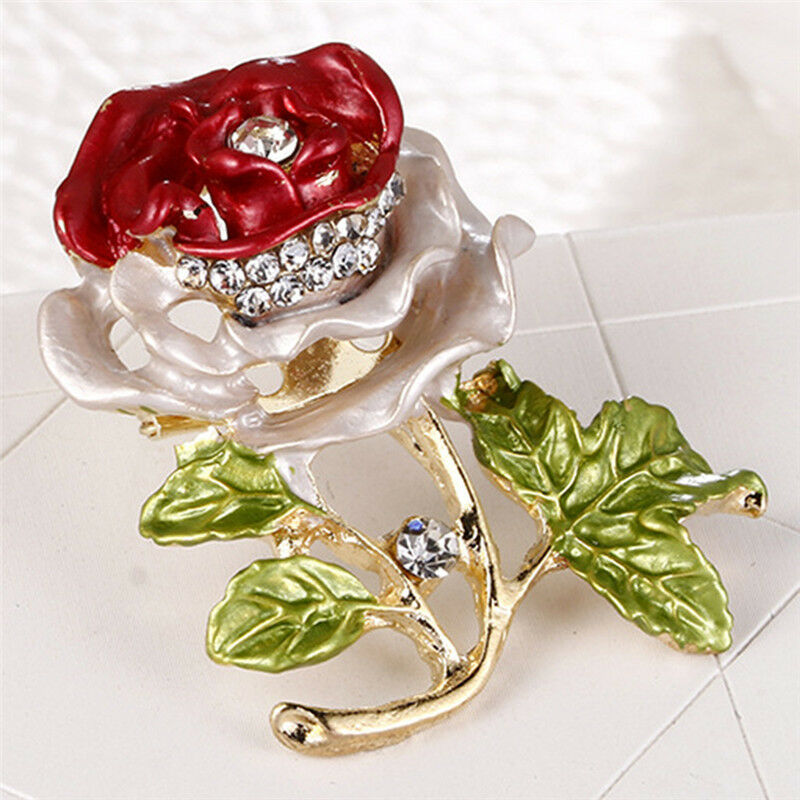 Enamel Flower Rhinestone Crystal Brooch Pin Wedding Bridal Bouquet Pin Je.l8