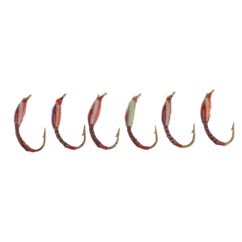 6pcs Nymphs Trout Fly Fishing Flies Dry Flies Fly Fishing Lures Baits