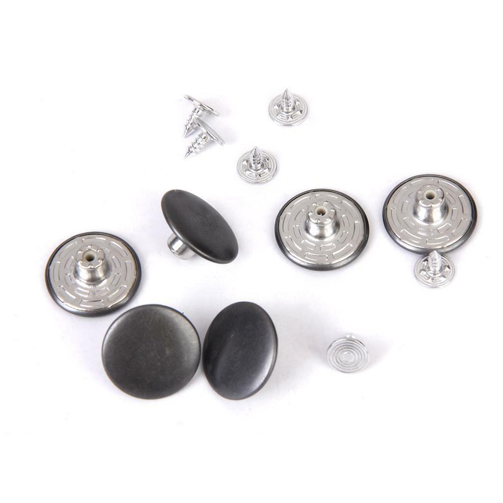 6 Set 20mm Denim Jeans DIY Craft Buttons Stud Hammer On w/ Die Punch Tools