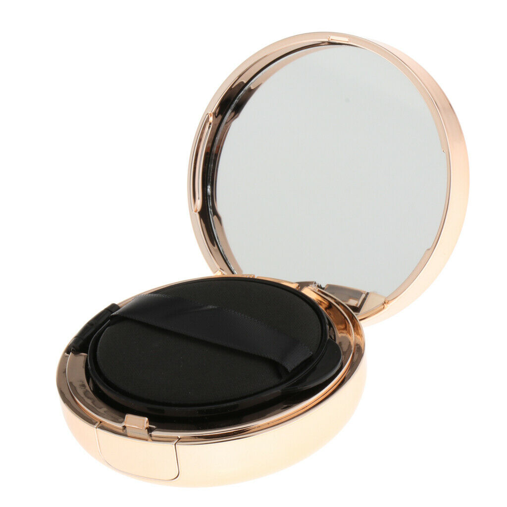 Pink Air Cushion Puff Case Container Cosmetic Blush BB CC Box w/ Mirror