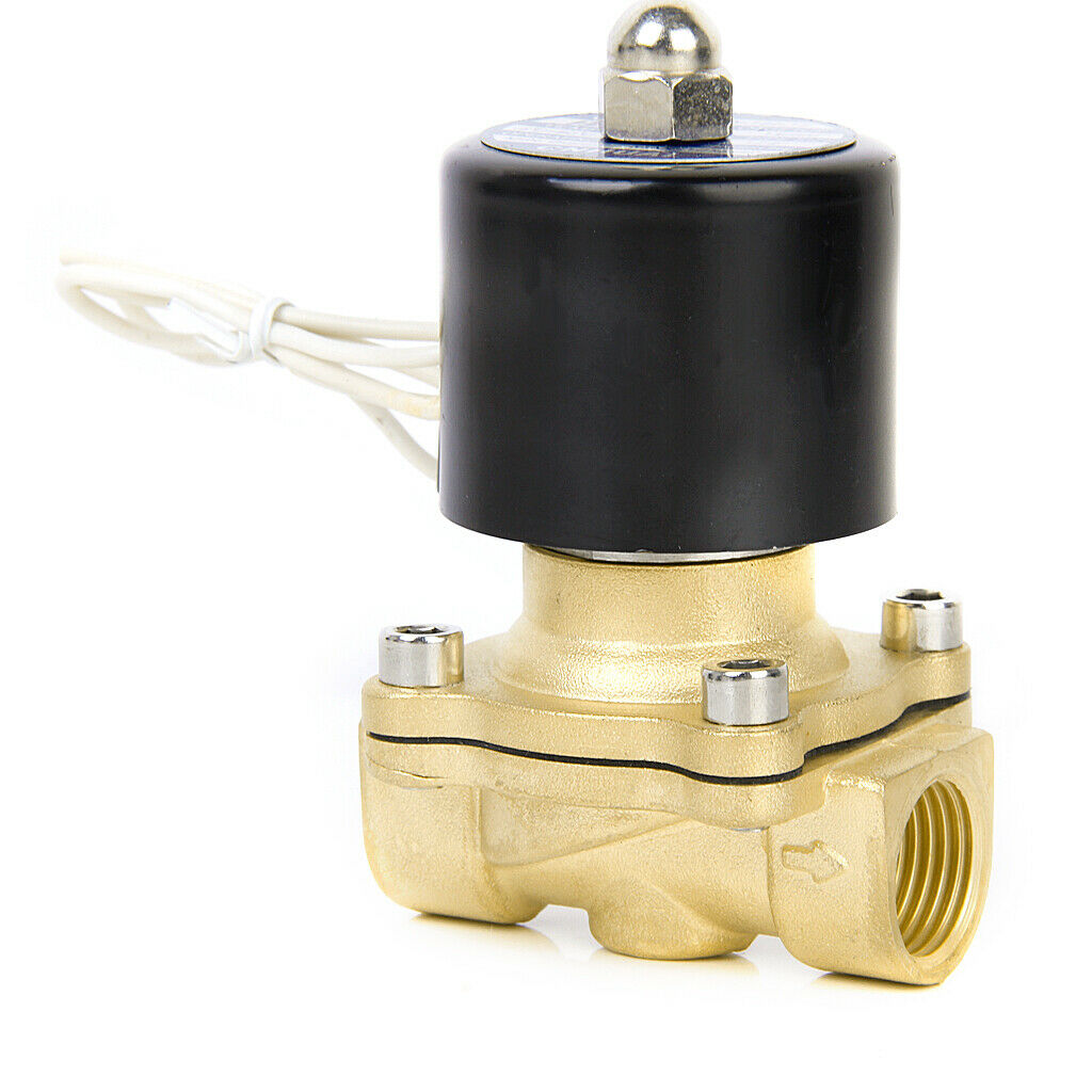 DC 12V 1/4 Inch Electric Solenoid Valve for Air Water+12V DC 1/2" Brass Electric