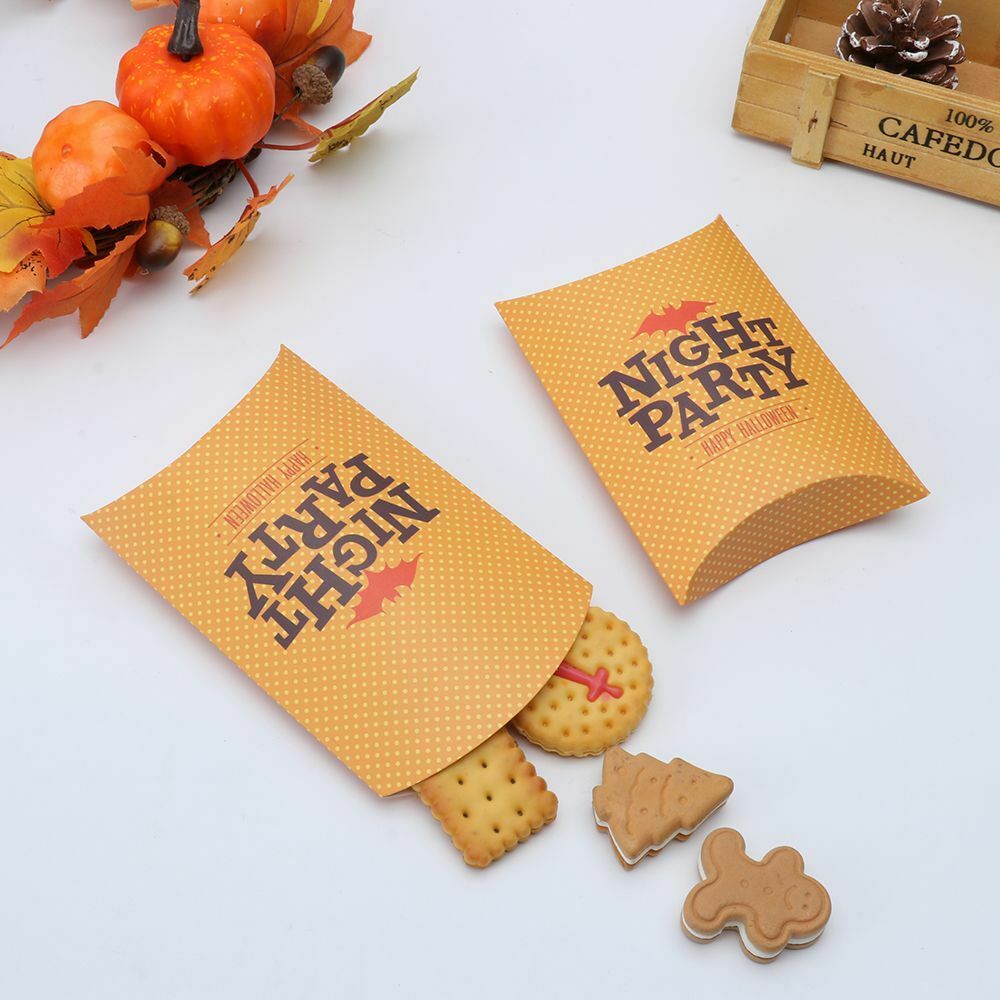 Pouch Cardboard Halloween Kraft Gift Bag Paper Candy Boxes Pillow Shape Box