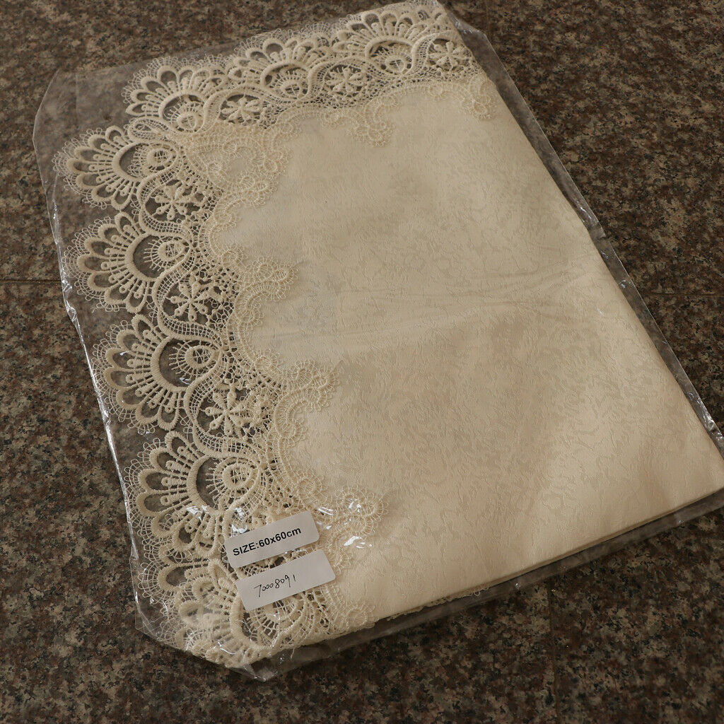 Multi-Purpose Lace Tablecloth Dinner Picnic Table Cloth Yellow 60X60cm