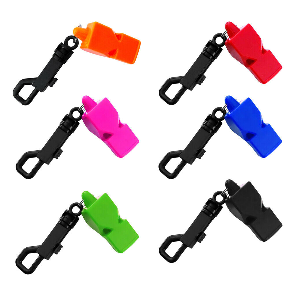 6x Whistle Safety Clip for Emergency Emergency Signaling in Case of Rowing