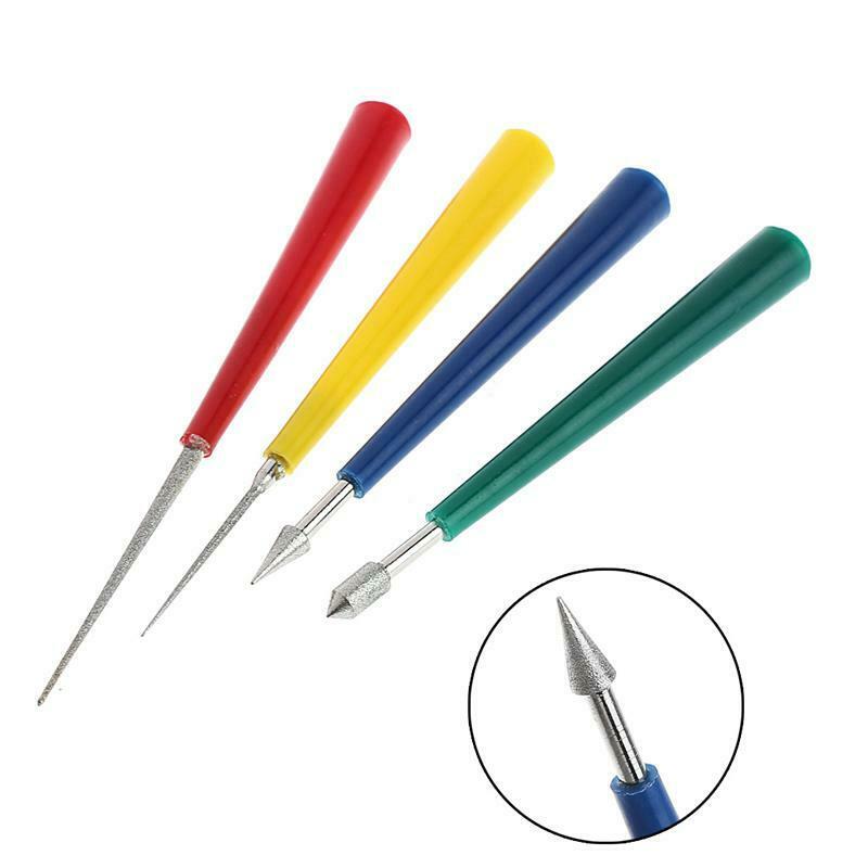 4Pcs Diamonte Coated Bead Reamer Set Beading Jewelry Repair Woodworking Tools