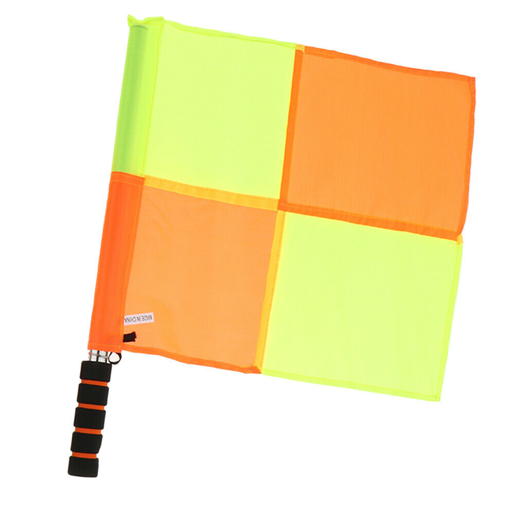Soccer Referee Flag 2-Line Man Corner Flags with Sponge Handle