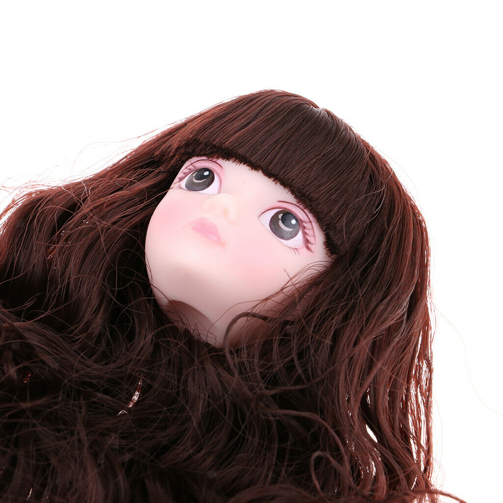 Fashion Head Sculpt with Brown Hair for 1/6 , Piece of