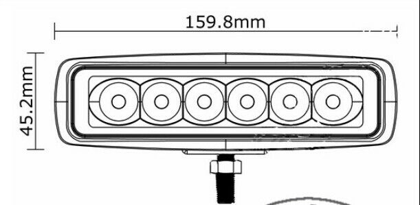 2 x OffRoad Driving Fog Working 6 LED Roof Bar SpotLight Lamp For Pickup SUV 4x4