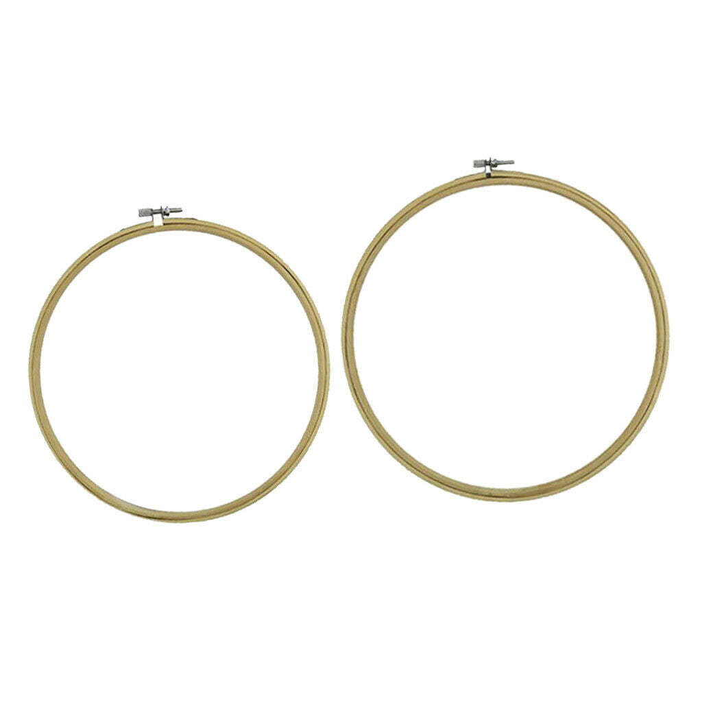 2 Sizes Set 100% Bamboo Embroidery Hoop Wooden Cross Stitch Circle Frame DIY
