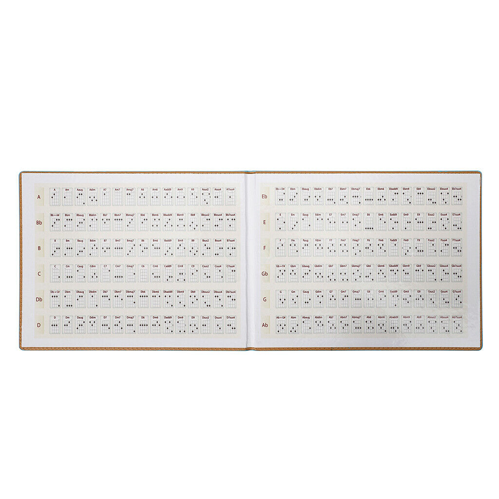 1pc Ukulele Chord Chart Book PU+Paper Collect All Chords EASY TO CARRY
