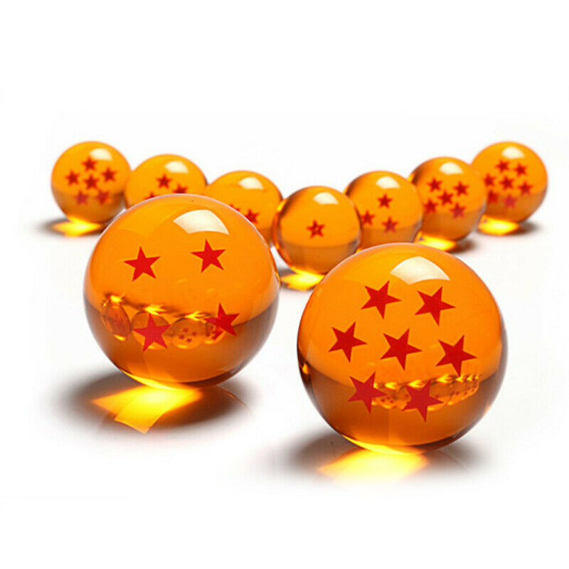 7pcs/set Dragon big 3.5cm 4cm 5.7cm 7 Stars Crystal Balls PVC Action FigureFCA