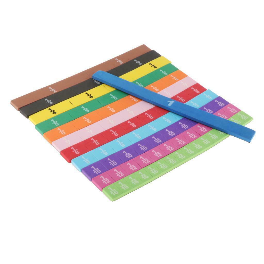 83 Pcs / Set  Soft Foam Magnetic Rainbow Fraction Tiles