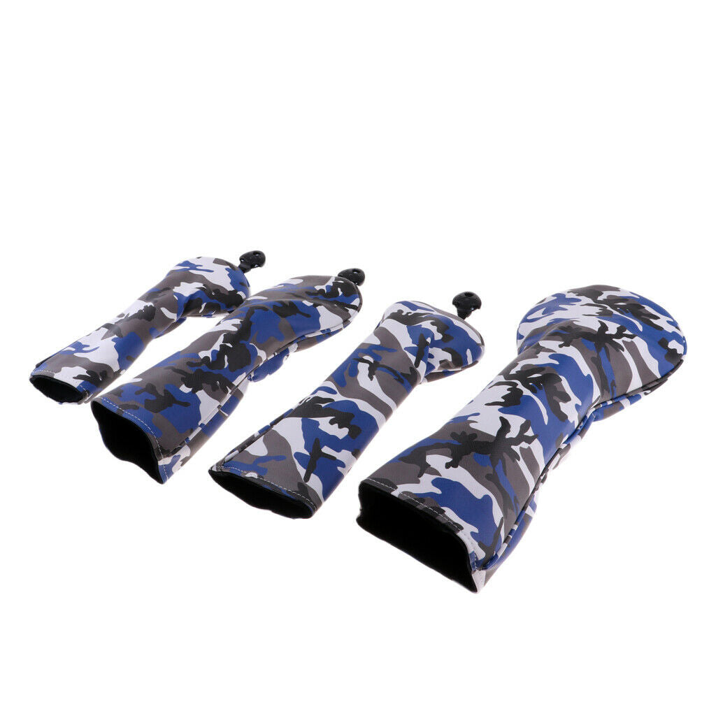 Golf Club Club Head Covers 4 pieces wooden head covers, 3, 5, UT blue
