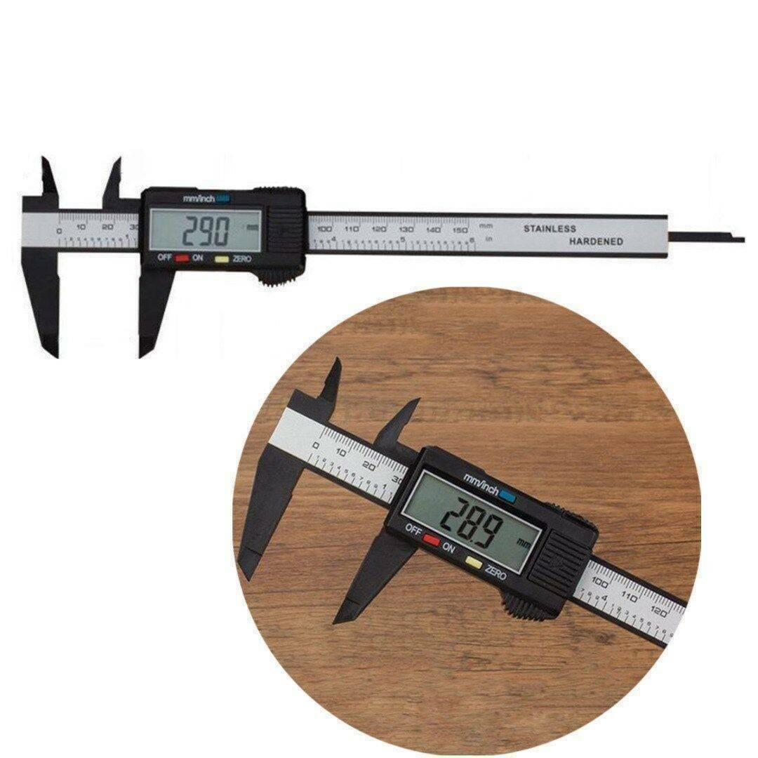 Carbon Fiber LCD Digital Gauge Vernier Caliper Electronic Micrometer 150mm 6inch