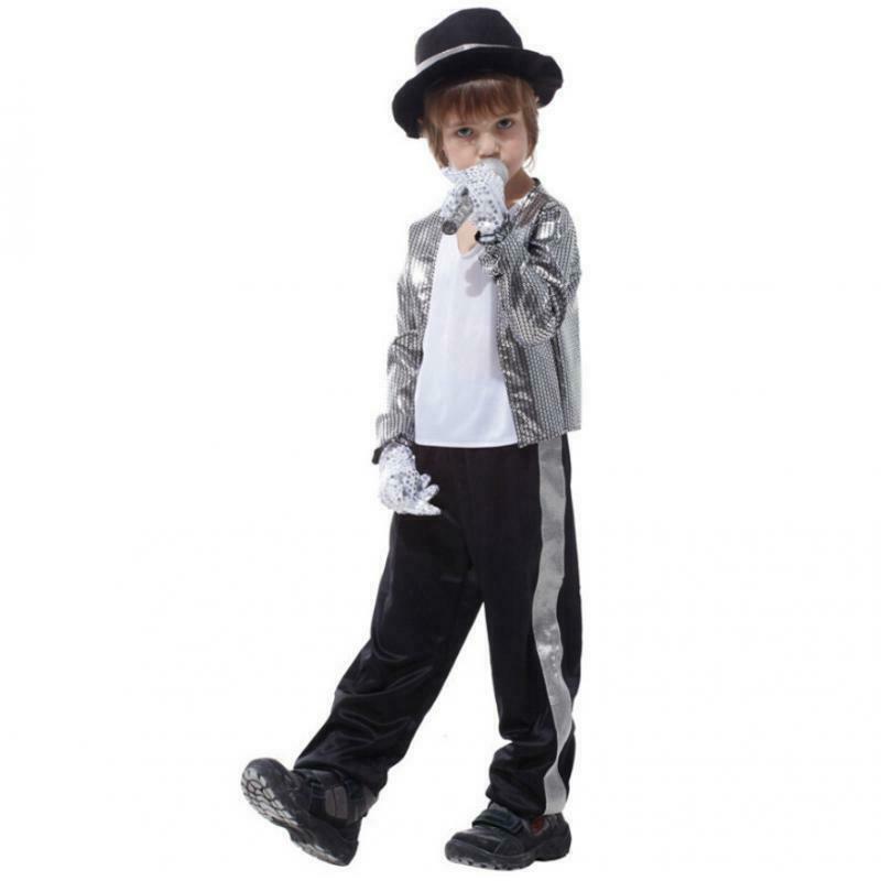 Boys Kids Michael Jackson Costumes Performance Halloween Fancy Dress  M