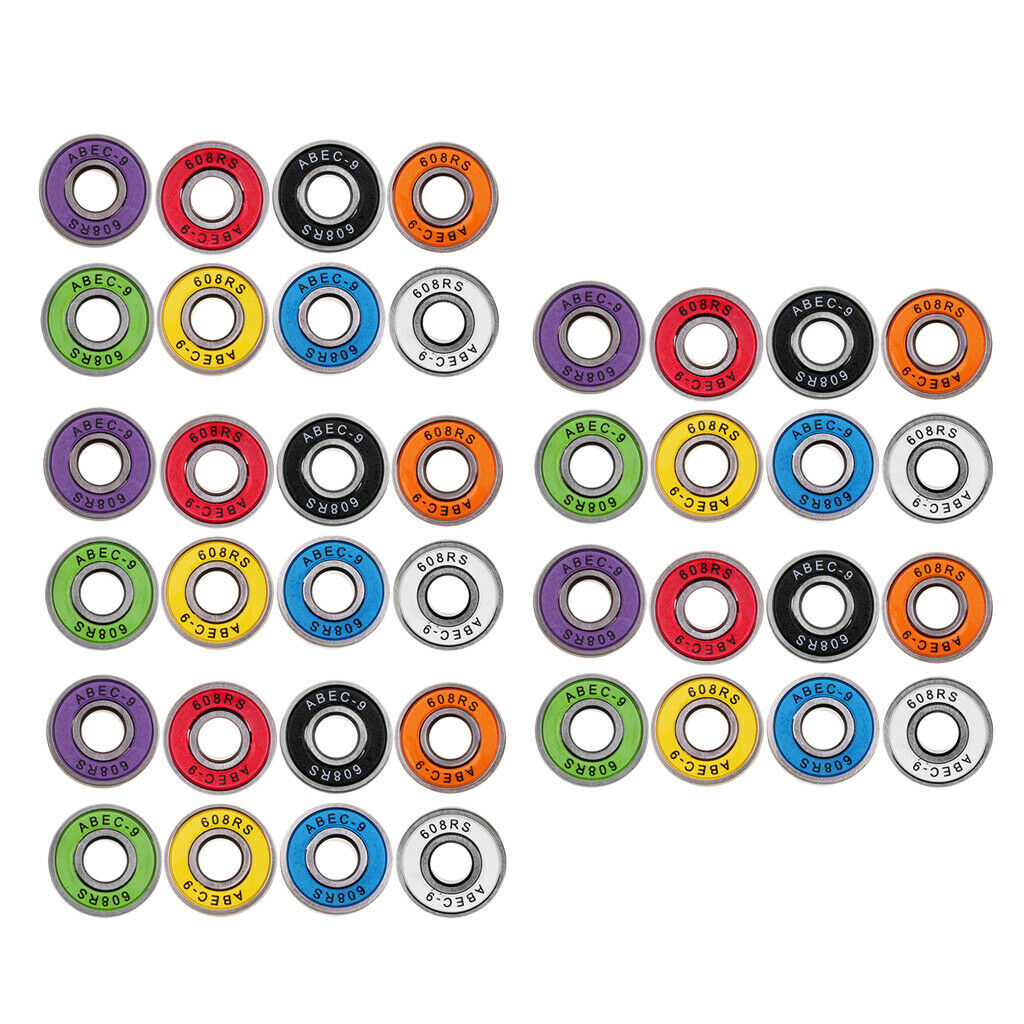 40 Pieces Frictionless ABEC-9 Skateboard Bearing Rolling Bearings Roller