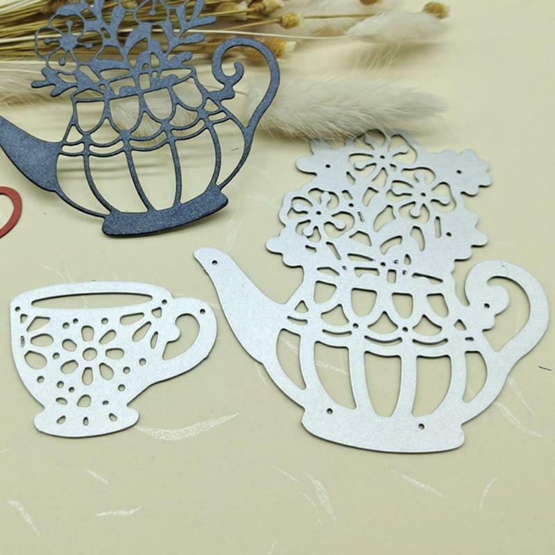 Teapot and Tea Cups Metal Cutting Dies Stencil DIY Scrapbook Album Paper Card