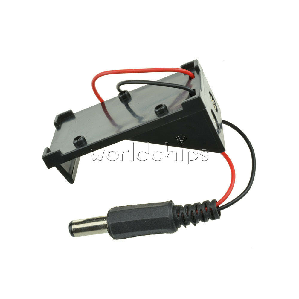2PCS 9V Battery Holder Box Case Wire with Plug 5.5*2.1mm for Arduino UNO R3