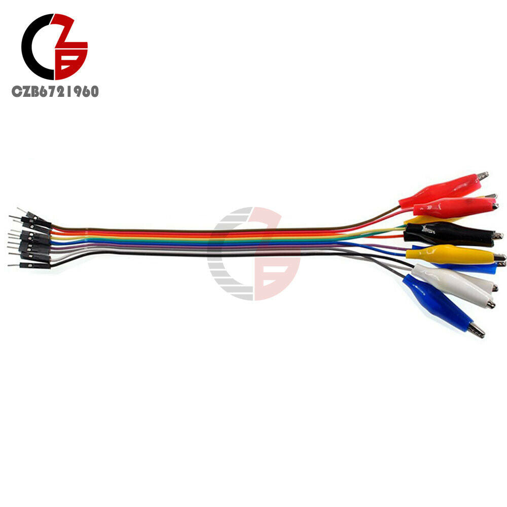 2Pcs 2 In 1 Alligator Clip Dupont Wire 10pin 20cm Male Crocodile Jumper Test