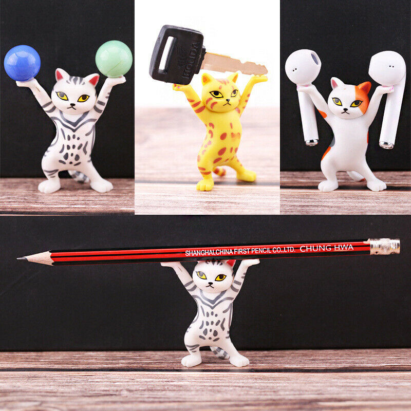 5Pcs Pen Holder Stand Pens Cat Cute Desk Funny Penholder  Stationery Orna.l8