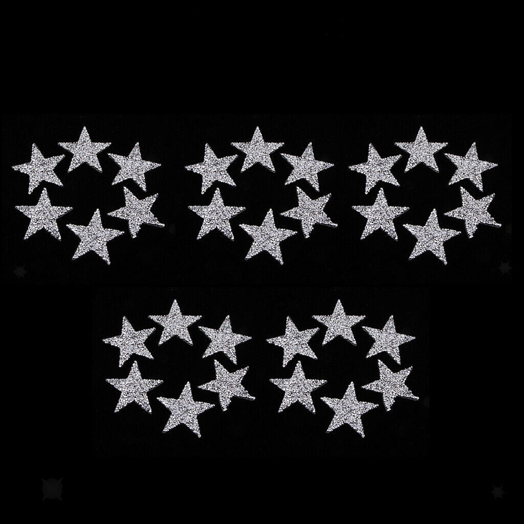 Pack of 30 Star Design Patches Applique for Sweater Decor Embellishment