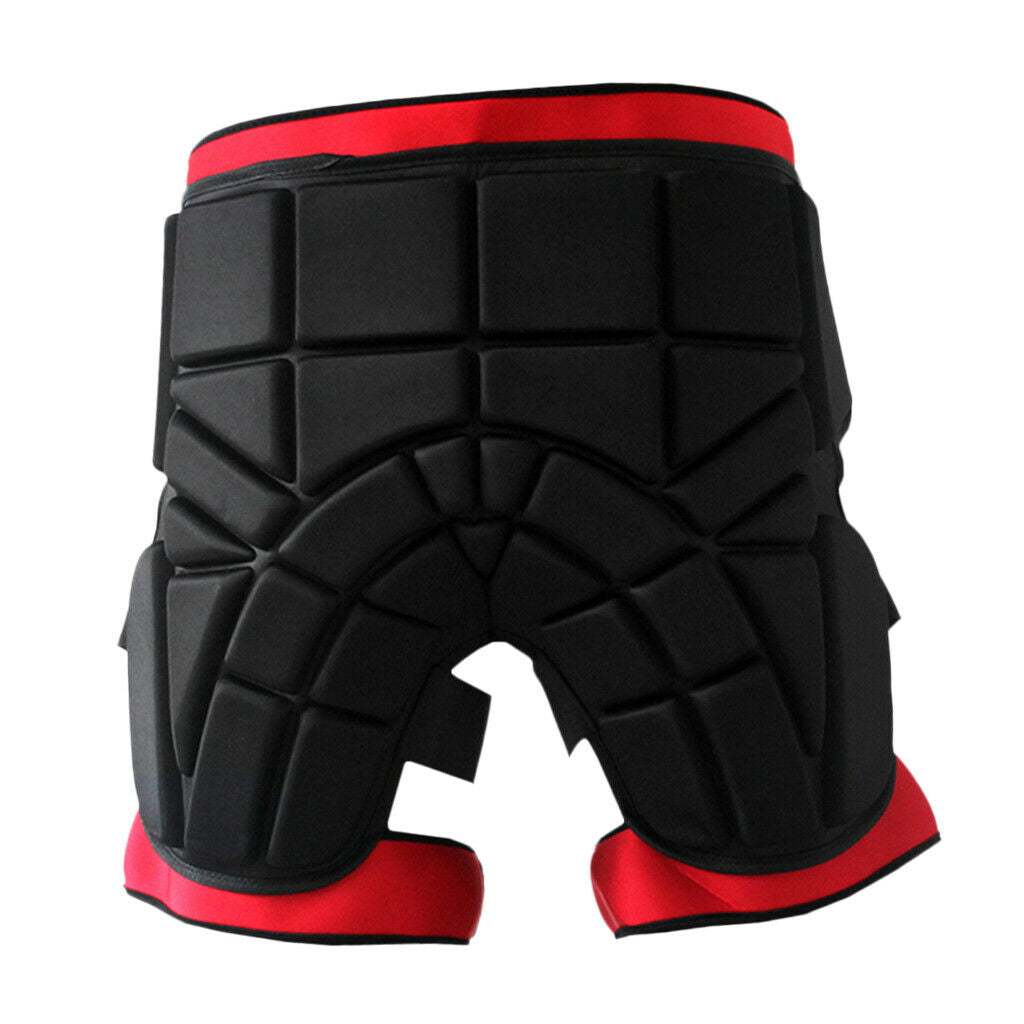 Ski Hip Pad Roller Skate Snowboard Padded Shorts Protector Guard Black Red S