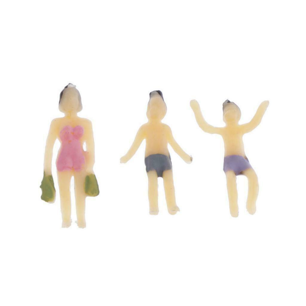 40 Pieces Plastic HO 1/100 Peoples Beach Crowd Set Sandtable Layout Accs