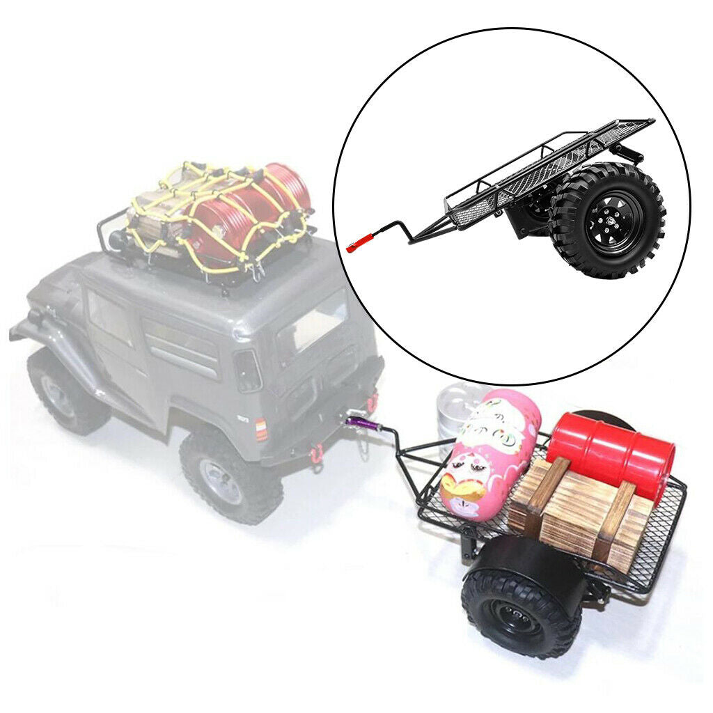1pc Metal Trailer for TRX4 SCX10 CC01 1:10 Scale Crawler DIY Accessories