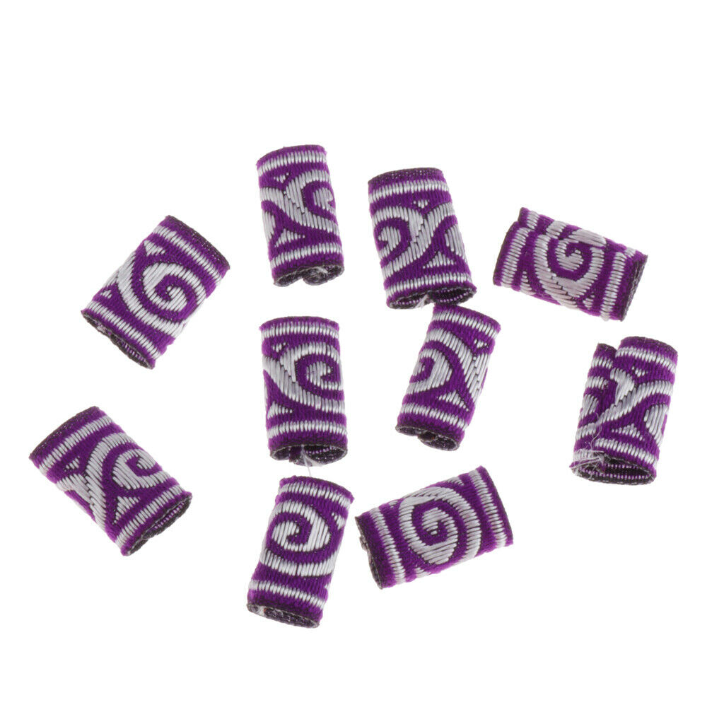 10x Knitted Fabric Hair Dreadlock Beads Tubes For DIY Braids Pendants 08