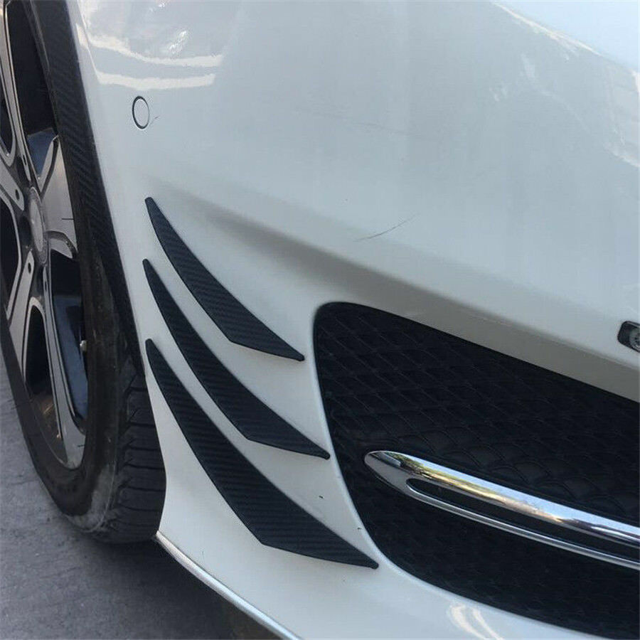 6Pcs Carbon Fiber Look Car Front Bumper Fins Spoiler Wing Lip Splitter Universal