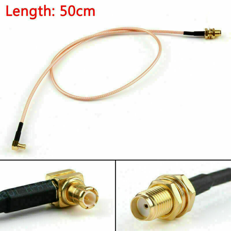 50cm RG316 Cable SMA Female Jack To MCX Male Plug Right Angle Pigtail 20in US CA