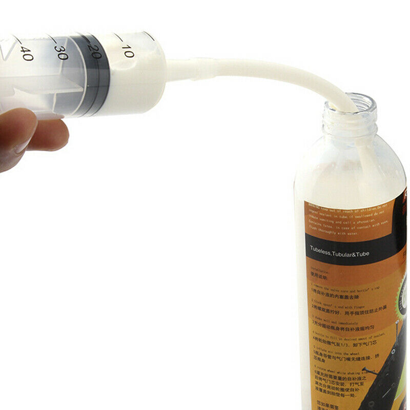 Bike Tire Tubeless Sealant 60ml Syringe Rubber Hose Kit For Inner T GwJC.l8