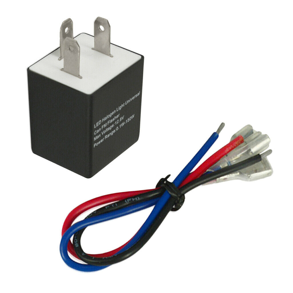 12V 24V 3 Pin Motorcycle Blinker Adjustable LED Flasher Relay Turn Signal