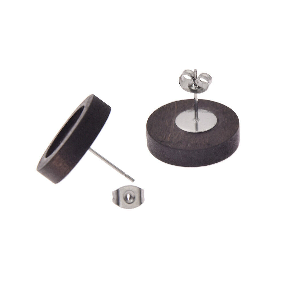 10 Pcs Wood Cabochon Cameo Stud Earring Base Settings Blank Jewelry Findings DIY