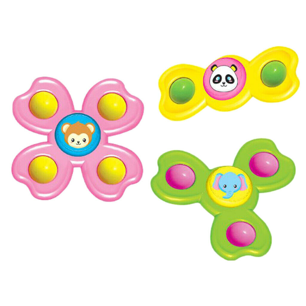 Suction Cup Gyro Spinner Shower Toys Focus Stress Relief For Kids Animal